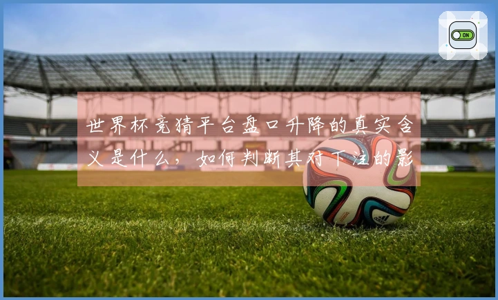 世界杯竞猜平台盘口升降的真实含义是什么，如何判断其对下注的影响？